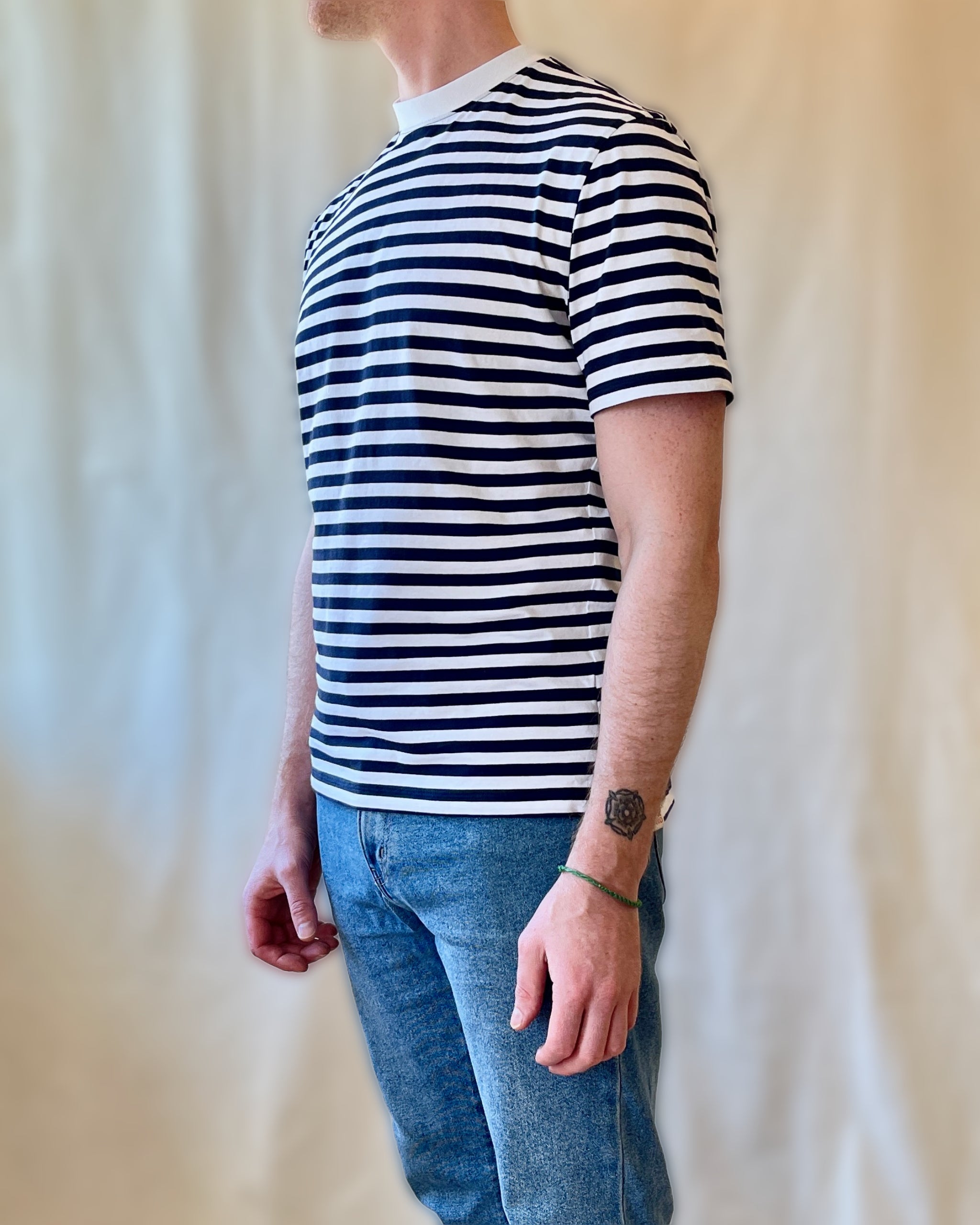 Erkki SOLID Tee - Organic Cotton / Lyocell Stripes