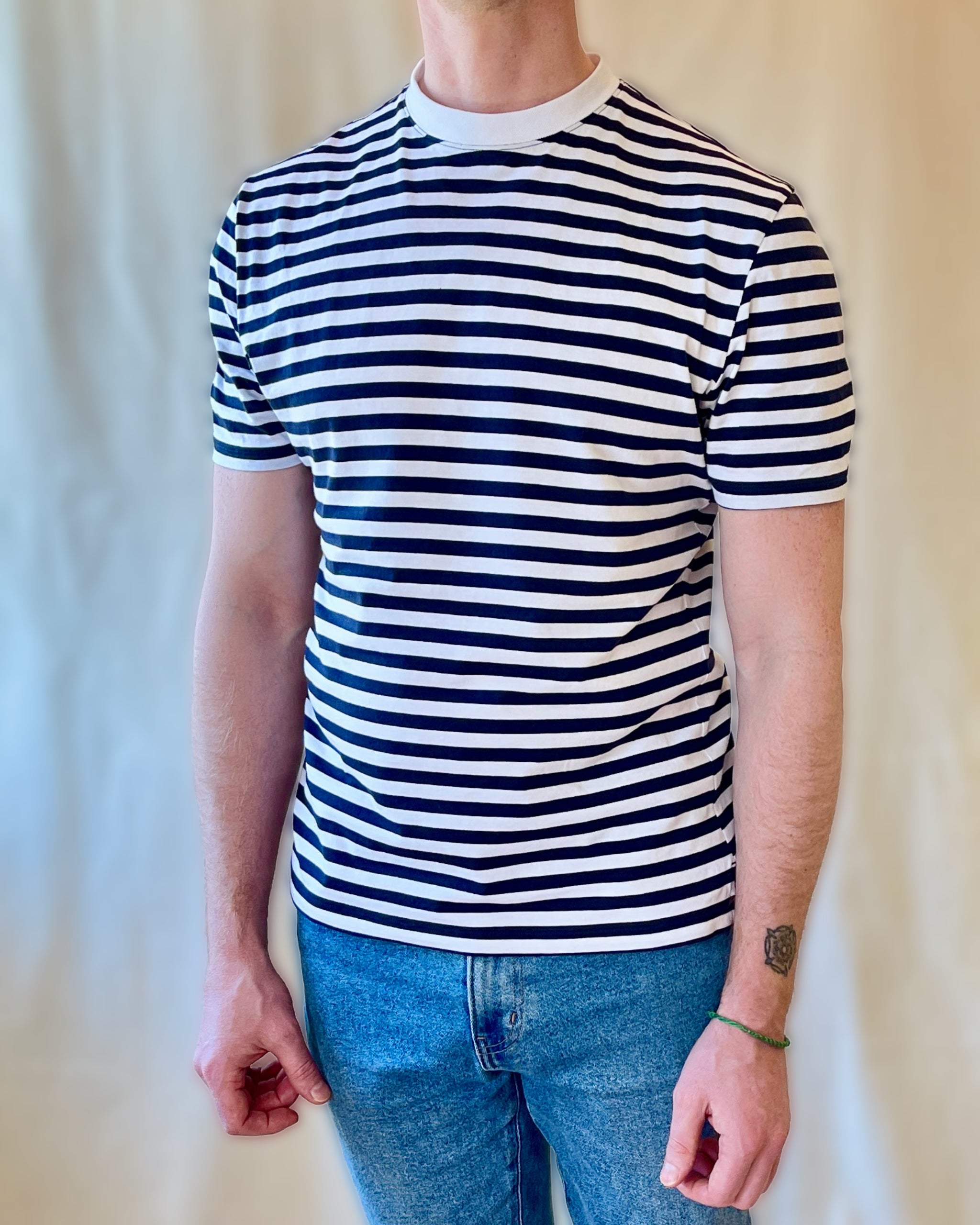 Erkki SOLID Tee - Organic Cotton / Lyocell Stripes