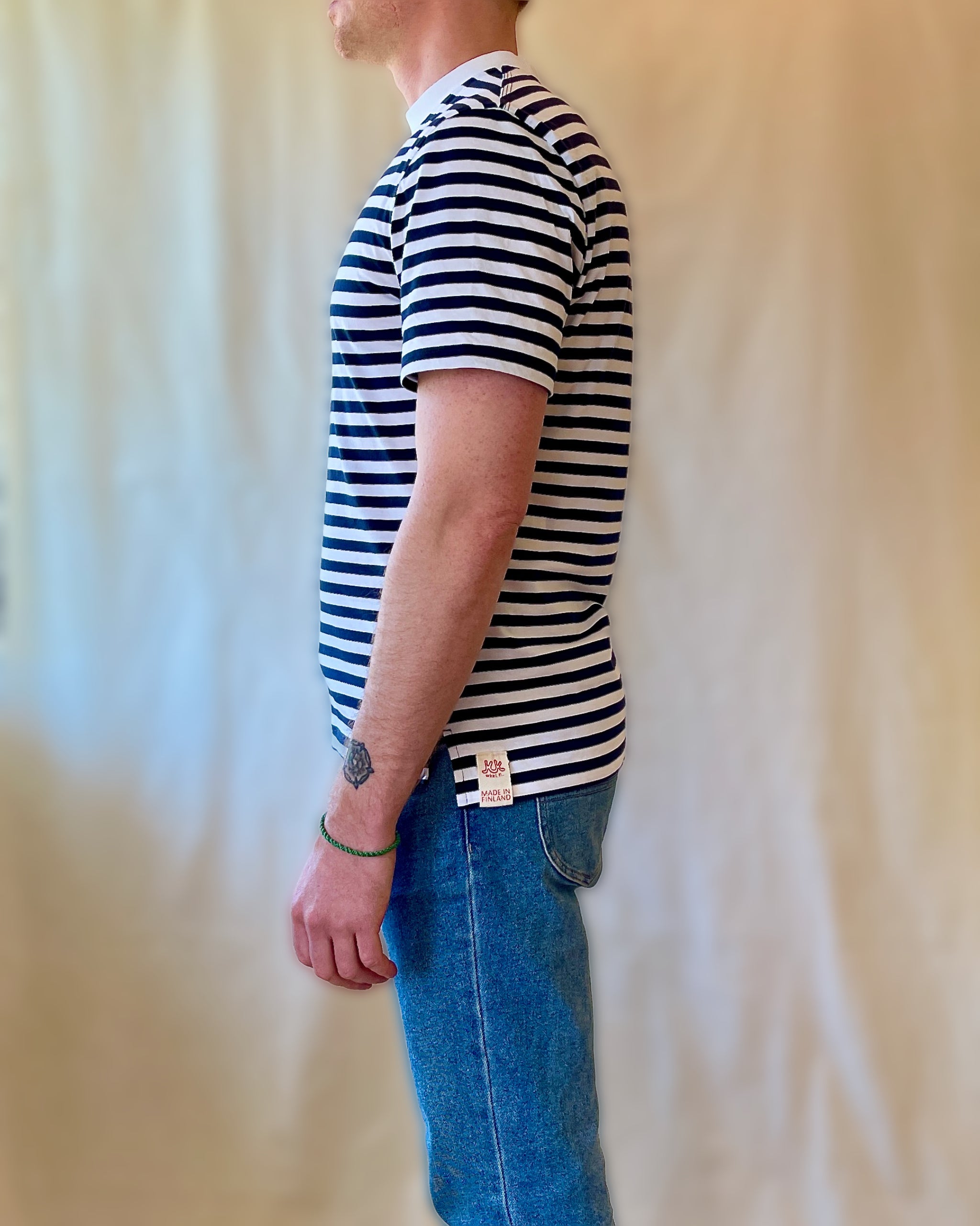 Erkki SOLID Tee - Organic Cotton / Lyocell Stripes